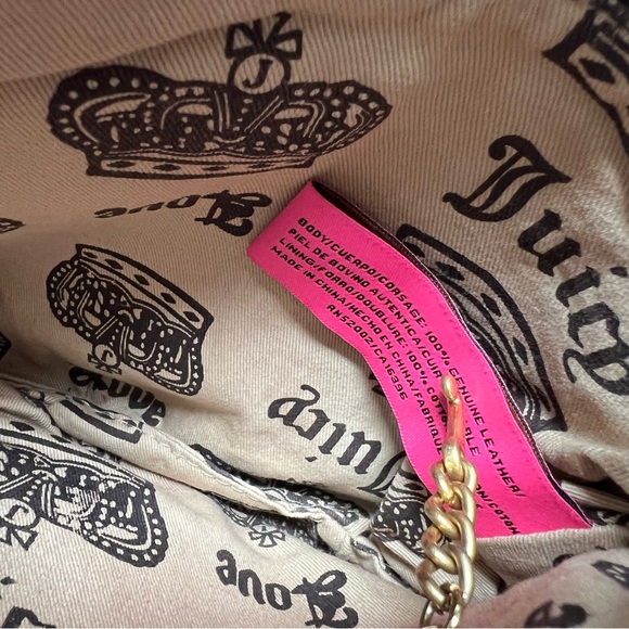 Vintage Juicy Couture Leather Purse Brown Y2K Handbag G&P 2000’s - Picture 10 of 16